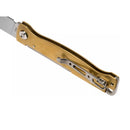 Boker Plus Atlas - Navaja de bolsillo con junta deslizante, mango de latón con punta caída y acabado satinado