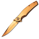 Boker Gold navaja plegable con dedo acero inoxidable anodizado 440A linerlock