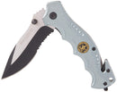 Boker Brand Navaja de bolsillo plegable Hero gris acero inoxidable 440A mango de aluminio