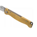 Boker Plus Atlas - Navaja de bolsillo con junta deslizante, mango de latón con punta caída y acabado satinado