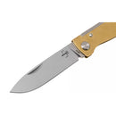 Boker Plus Atlas - Navaja de bolsillo con junta deslizante, mango de latón con punta caída y acabado satinado