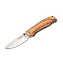 BOKER Pakka Hunter Navaja de bolsillo con bloqueo de revestimiento, mango de madera de acero 440B sin recubrimiento