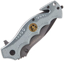 Boker Brand Navaja de bolsillo plegable Hero gris acero inoxidable 440A mango de aluminio