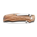 BOKER Pakka Hunter Navaja de bolsillo con bloqueo de revestimiento, mango de madera de acero 440B sin recubrimiento