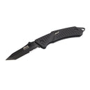 EKA Brand Swede 9 folding knife 57 HRC 12C27 steel fire starter black handle - GoMilitar