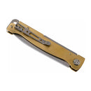 Boker Plus Atlas - Navaja de bolsillo con junta deslizante, mango de latón con punta caída y acabado satinado