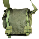 Soviet-era Polish military OM-14 canvas gas mask carrying bag with adjustable shoulder strap and durable design