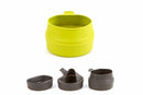 Foldable Wildo collapsible camping cup in green, lightweight and compact for outdoor adventures and travel.
