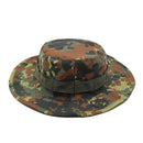 Gorro militar MFH con ala acolchada y trabillas circunferenciales, camuflaje Flecktarn