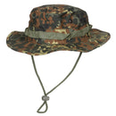 Gorro militar MFH con ala acolchada y trabillas circunferenciales, camuflaje Flecktarn