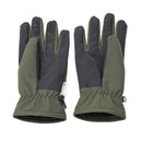 Olive green Mil-Tec softshell gloves with 3M Thinsulate lining and reinforced anti-slip palms for winter use