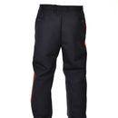 Back view of Original Italian Police Carabinieri black dress pants with red side stripes, durable and formal design.