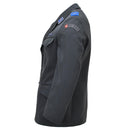 Chaqueta formal militar suiza original Diseño vintage de 4 bolsillos Gris oscuro