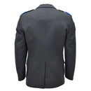 Chaqueta formal militar suiza original Diseño vintage de 4 bolsillos Gris oscuro