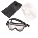 Paulson 510 A-TAC tactical goggles with transparent dual polycarbonate lenses, adjustable strap, and protective carry pouch.