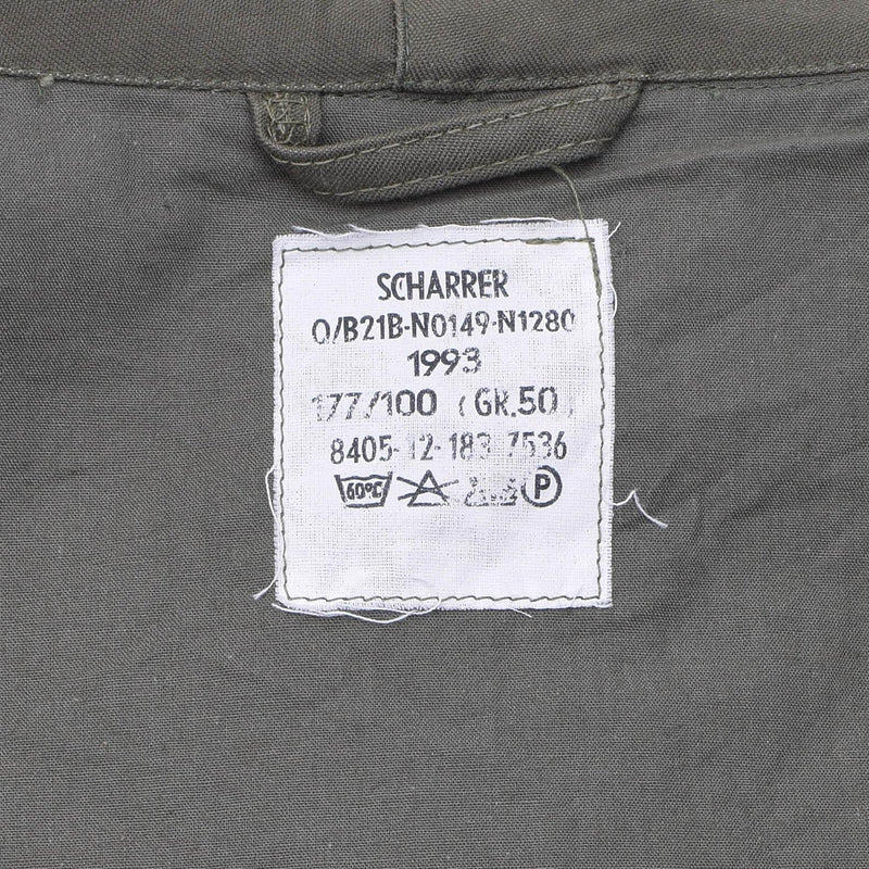 Original alemana militar larga parka chaqueta oliva abrigo con capucha ejército al aire libre