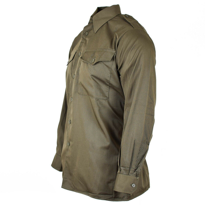 Genuina camisa del ejército austriaco O.D Combate militar Manga larga Olive Bdu NUEVO