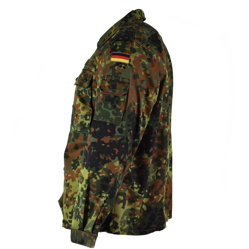 Camisa del ejército alemán original con cremallera Flecktarn Camo Combat Tactical BW Ejército