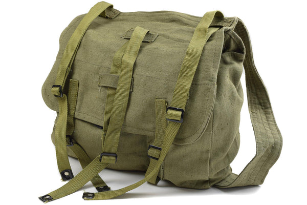 Bolsa de pan de ejército rumano genuino excedente militar lienzo de oliva havversack od nuevo