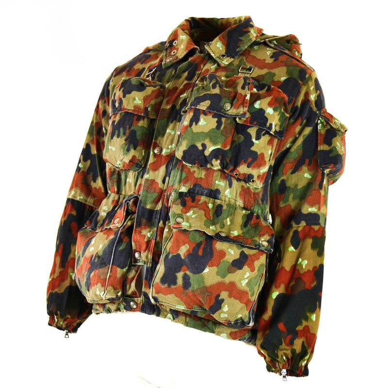 Jacket del ejército suizo genuino M70 Alpenflage Camo Sniper Combate Parka con capucha