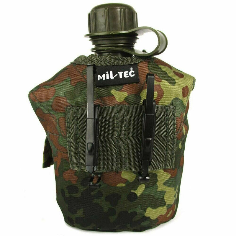 Botella de agua de cantina M1 de estilo del ejército de EE. UU. Con taza de cubierta y clips de Alice Militares de los Estados Unidos