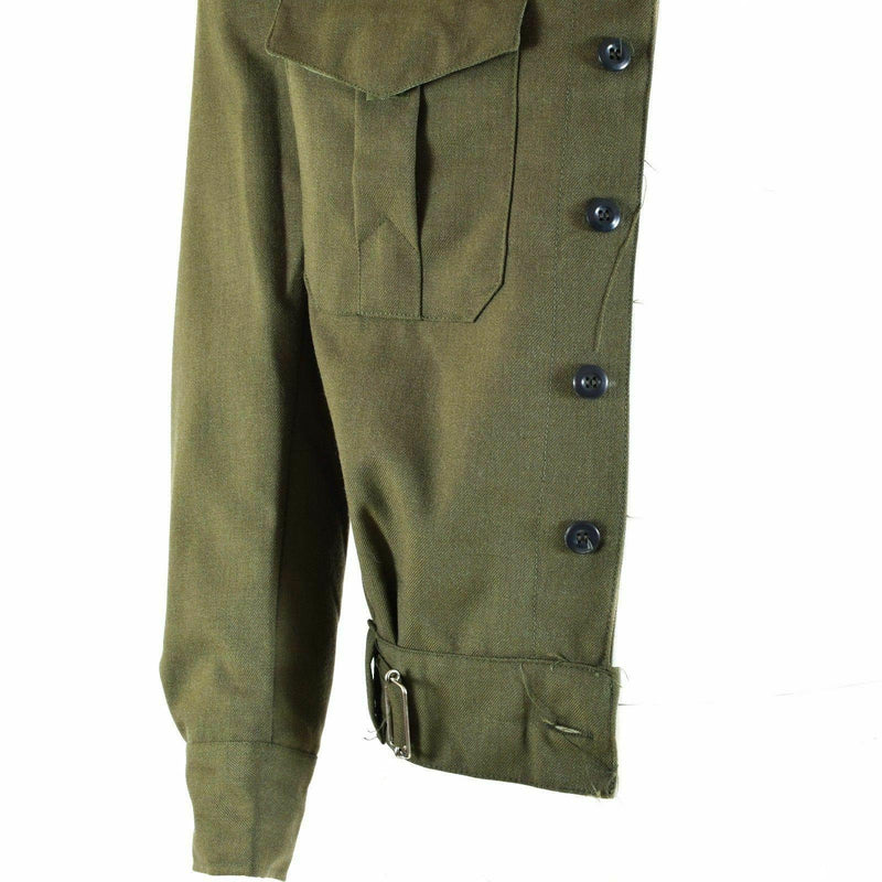 Genuino campo de ejército griego chaqueta ike gabardine lana blaze olivo militar nuevo