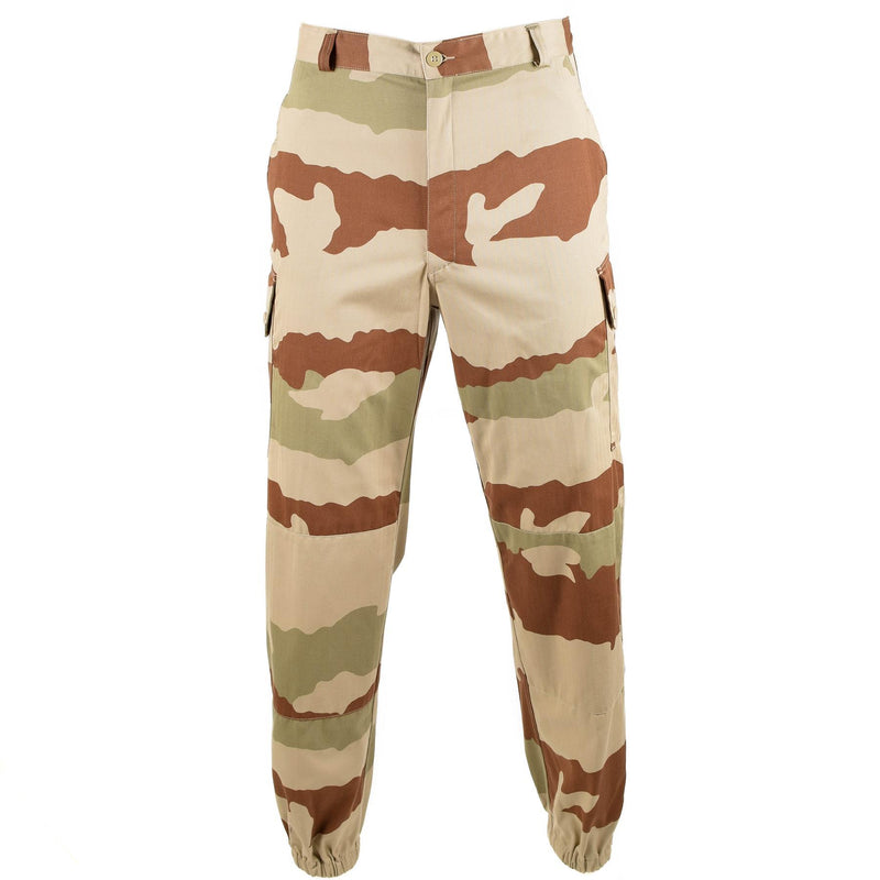 Pantalones militares franceses originales F2 Pantalones de camuflaje del desierto F2 Riberías de BDU del ejército reforzado