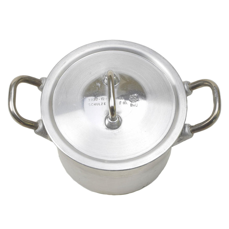 Alemania original de aluminio alemania 2 literas tapa de olla de senderismo BW Mess Mess Kit nuevo