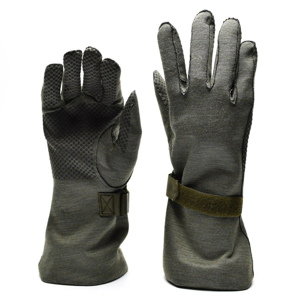 Guantes de piloto del ejército alemán original Nomex con el problema militar de Gripper Gray Nuevo