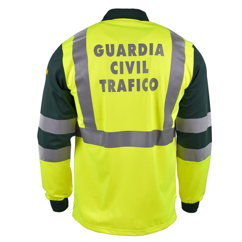 Genuino español polo polo polo guardia civil amarilla chaqueta reflectante nueva