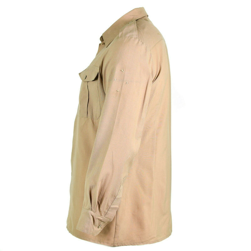 Camisa del ejército francés genuino fatiga muerta Chino caki Militar Poly Wool NUEVO