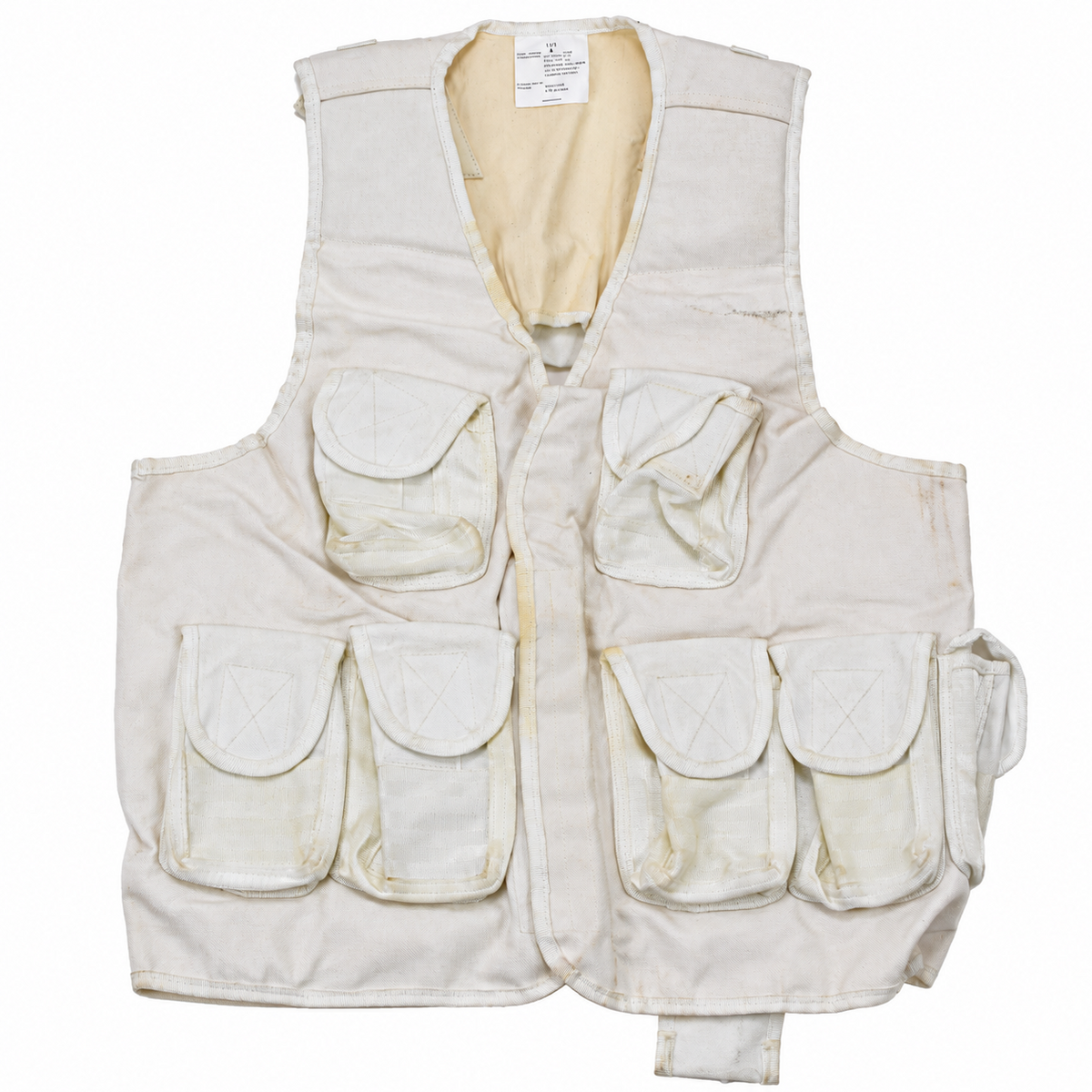 Chaleco táctico militar turco original, bolsa múltiple, utilidad de campo, color blanco