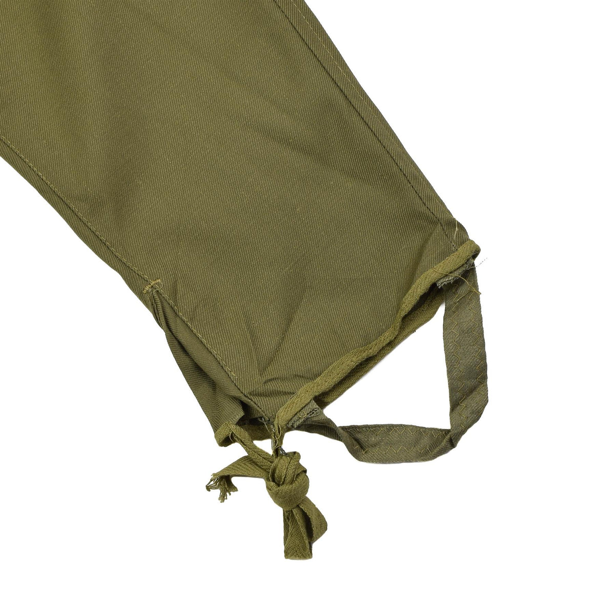 Pantalones de trabajo de campo originales del ejército rumano con puños ajustables con cordón verde oliva