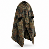 Refugio genuino del ejército alemán Half Tarpaulin Fleckt. tapa de lona impermeable poncho