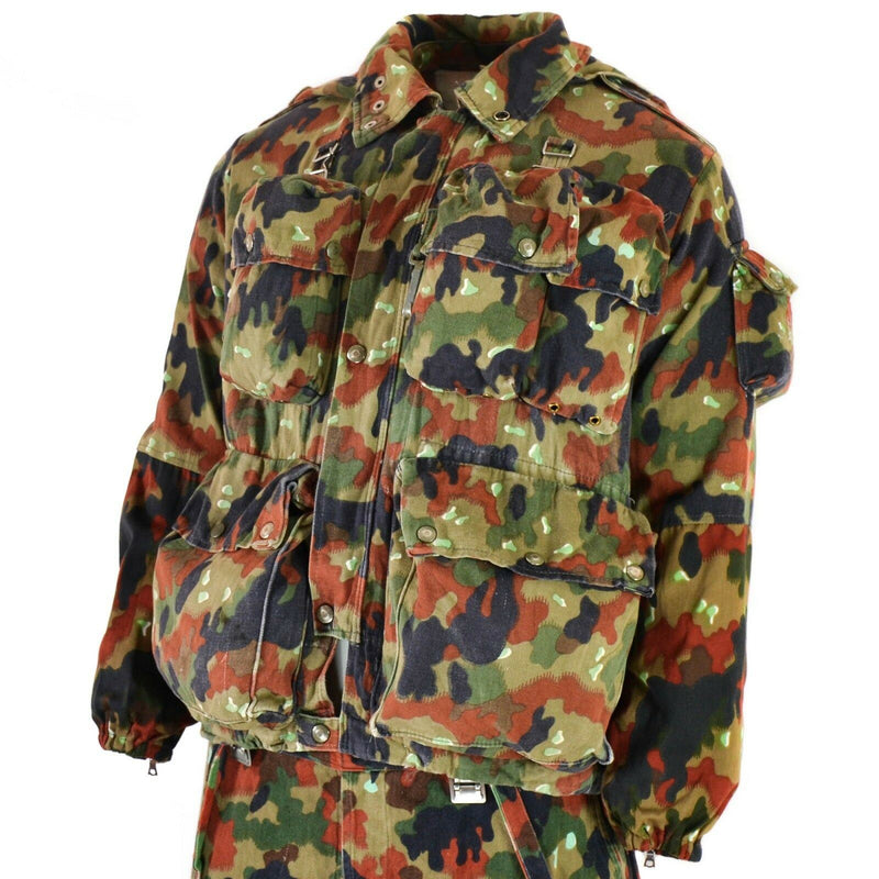 Jacket del ejército suizo genuino M70 Alpenflage Camo Sniper Combate Parka con capucha