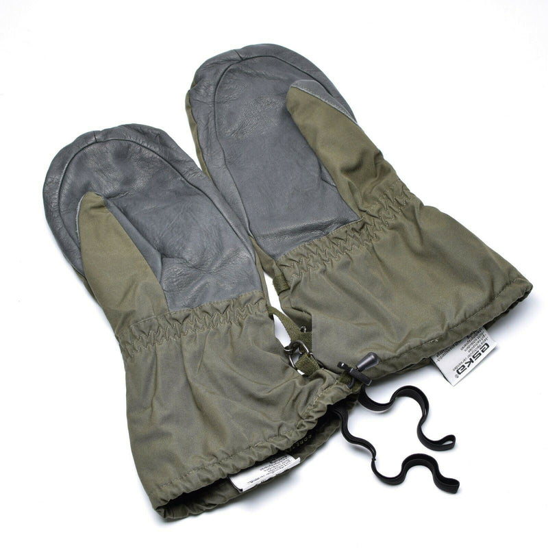 Genuino ejército austriaco oliva OD Goretex Mittens Guantes de combate impermeable militar