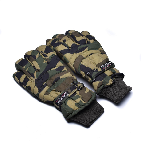 Guantes de thinsulados de marca Winter Woodland Flecktarn Oliva Camuflaje
