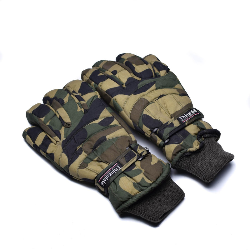 Guantes de thinsulados de marca Winter Woodland Flecktarn Oliva Camuflaje