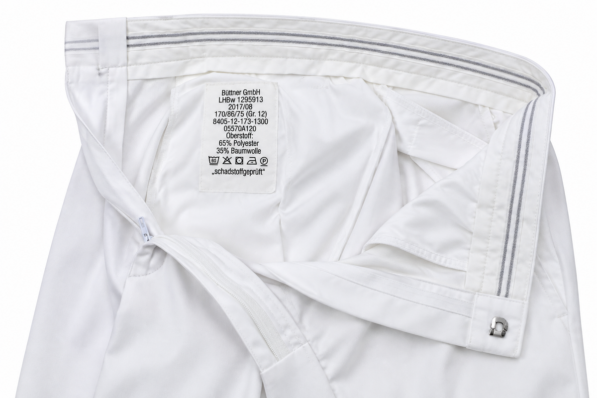 Pantalón de vestir original alemán militar azul marino uniforme de servicio formal blanco