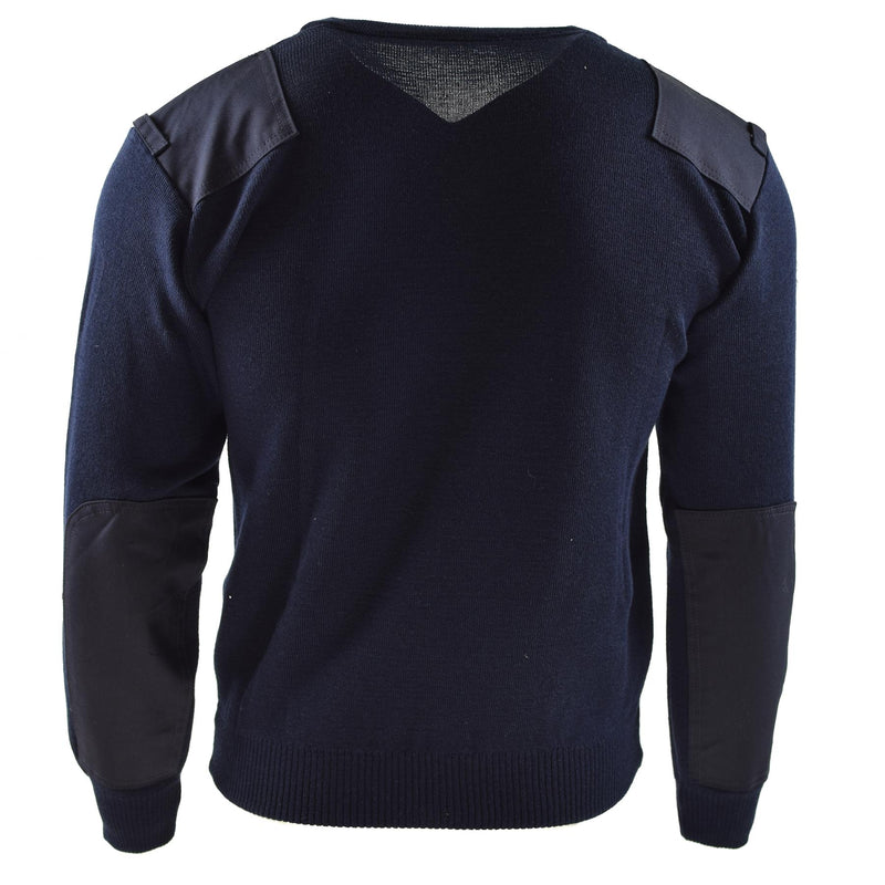 Genuino Sétero del Ejército Holandés Jumper Blue Military Jugar Oficial de cuello redondo