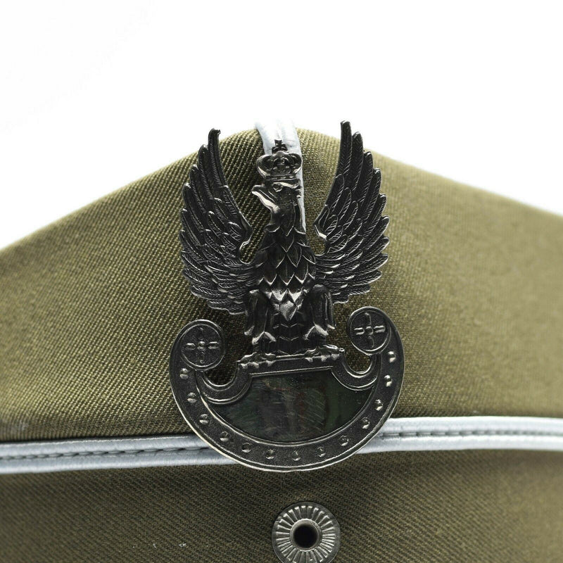 Hombo de visera militar polaco genuino Oficial del Ejército de Polonia Peaked Eagle Cockade NUEVO