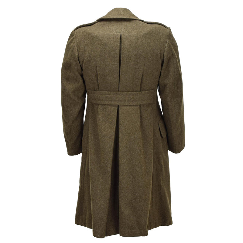 Original abrigo de lana del ejército canadiense excedente militar vintage verde oliva