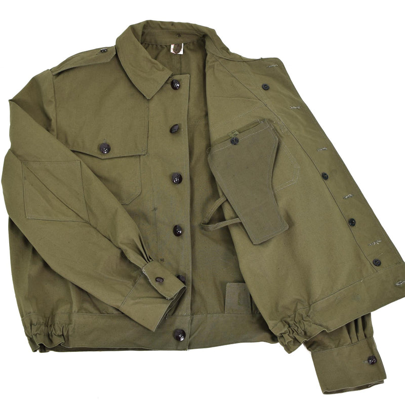 Tropas de campo del ejército búlgaro original lienzo Ike chaqueta OD Procidente militar