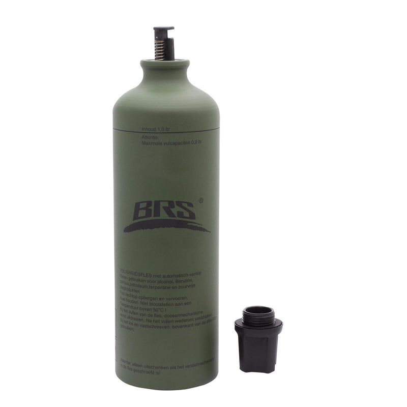BRS ALUMINUM ALUMINUS 1LITER Combustible líquido Botella de tornillo liviano Tapa de boquilla Oliva NUEVA