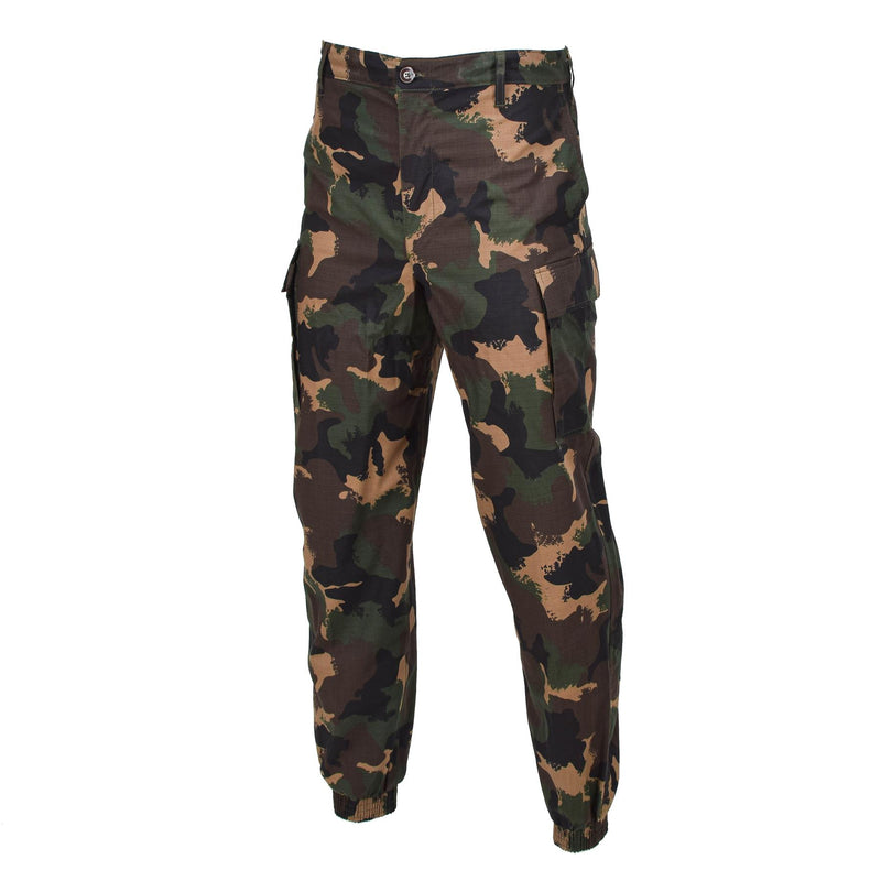 Pantalones de campo de verano militar húngaro original M1990 Woodland Camo Ripstop Nuevo