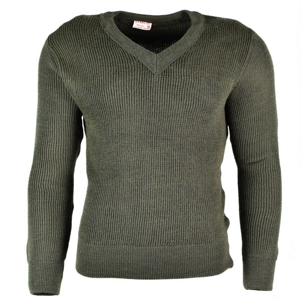 Sétero original del ejército francés jersey jersey clorofibre lana de cuello en V