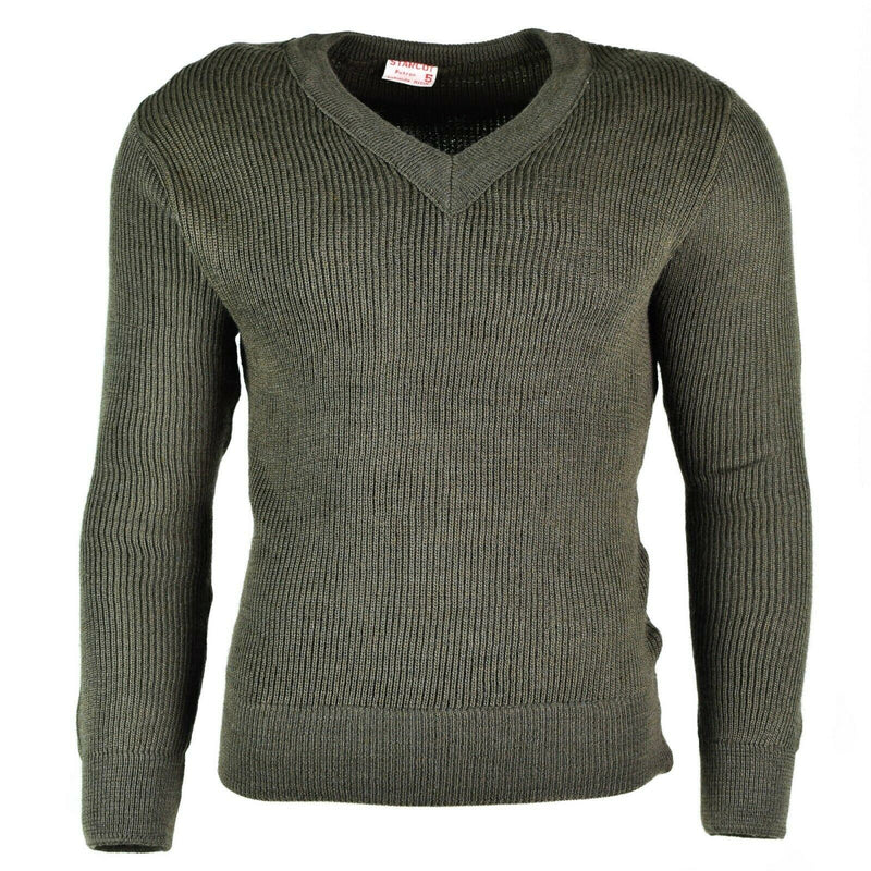 Sétero original del ejército francés jersey jersey clorofibre lana de cuello en V