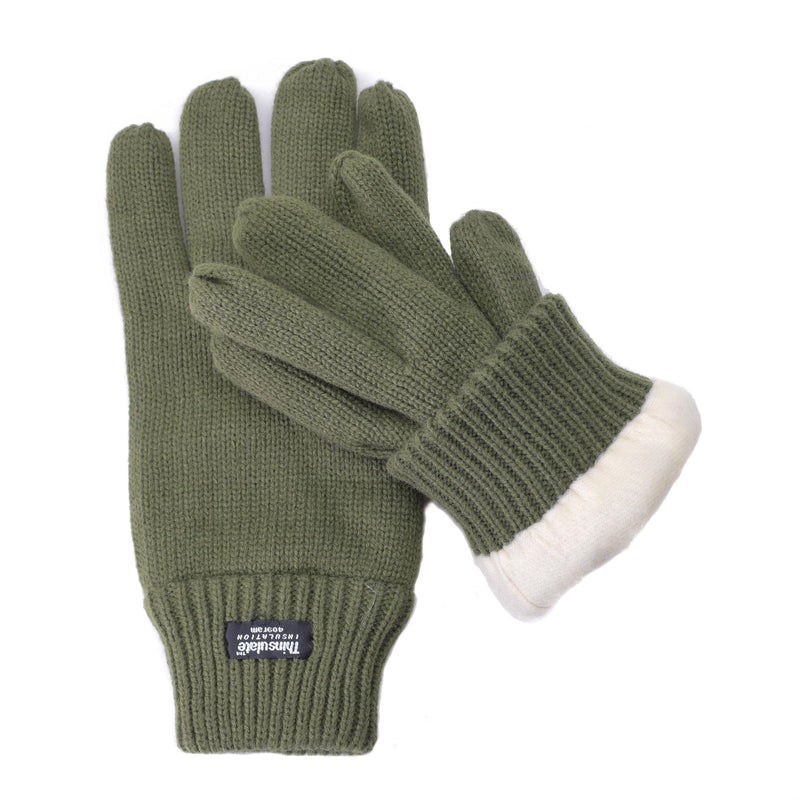 Guantes de Mil-Tec Hombres calientes tejidos thinsulate ™ Linero Olive OD Winter Tactical Gear