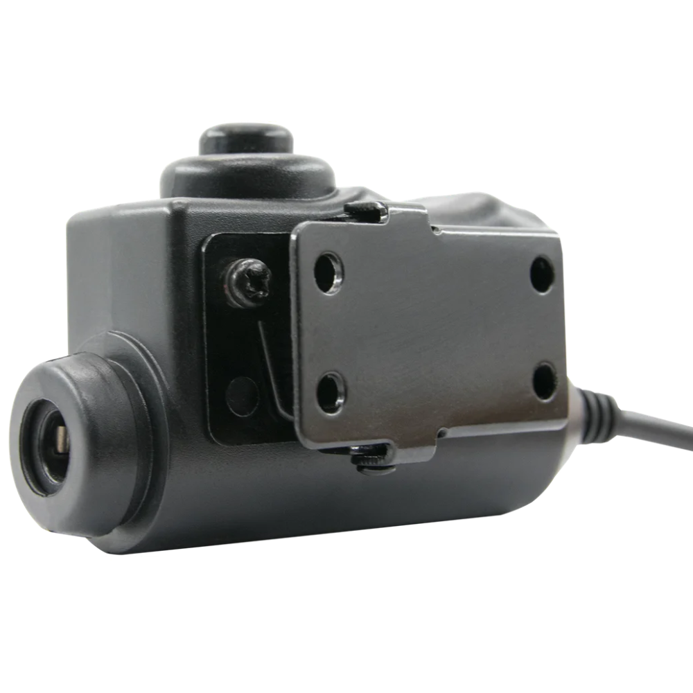 EARMOR M51 Adaptador de comunicación PTT Kenwood Conector de radio de 2 pines Negro