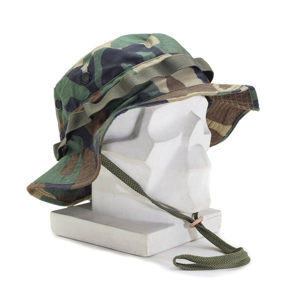 Mil-Tec Brand Militar Military Woodland Ligero Boonie Hat Ripstop Army Cap